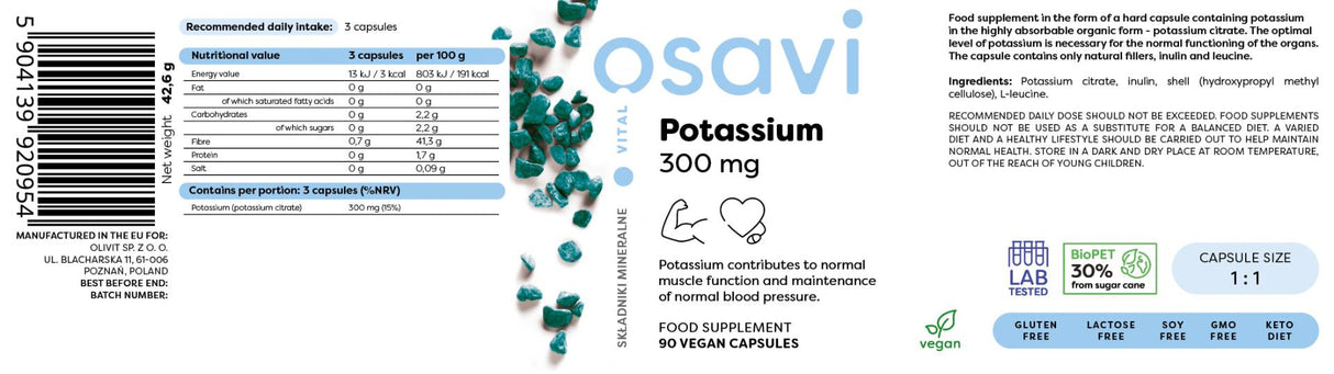 Kalijev citrat 300 mg - 90 kapsula