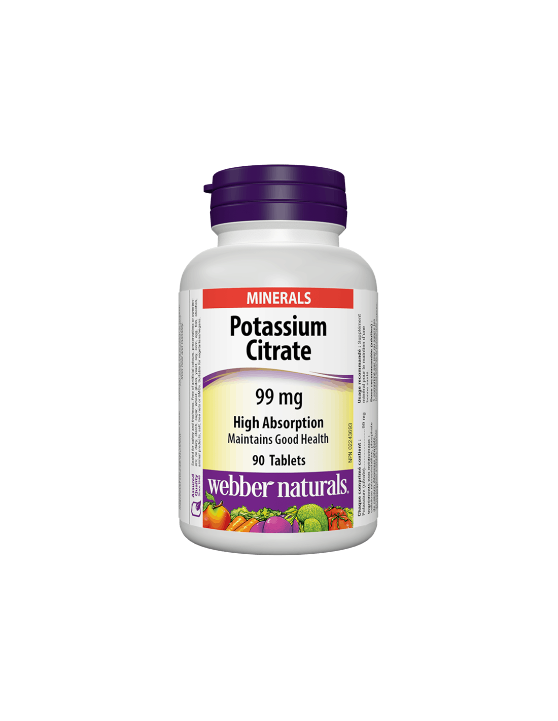 Kalijev citrat, 99 mg, 90 tableta
