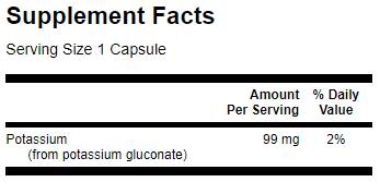 Kalijev glukonat 99 mg 250 kapsula