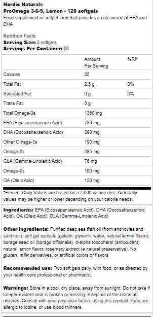 ProOmega 3-6-9 1360 mg - 120 mekih gelova