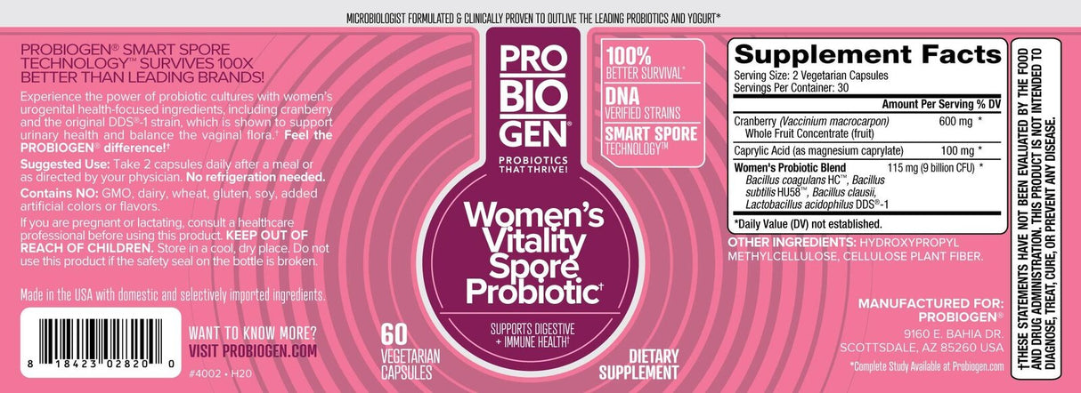 <tc>Probiogen</tc> Probiotik za vitalnost žena - Probiotik za žene - 60 kapsula