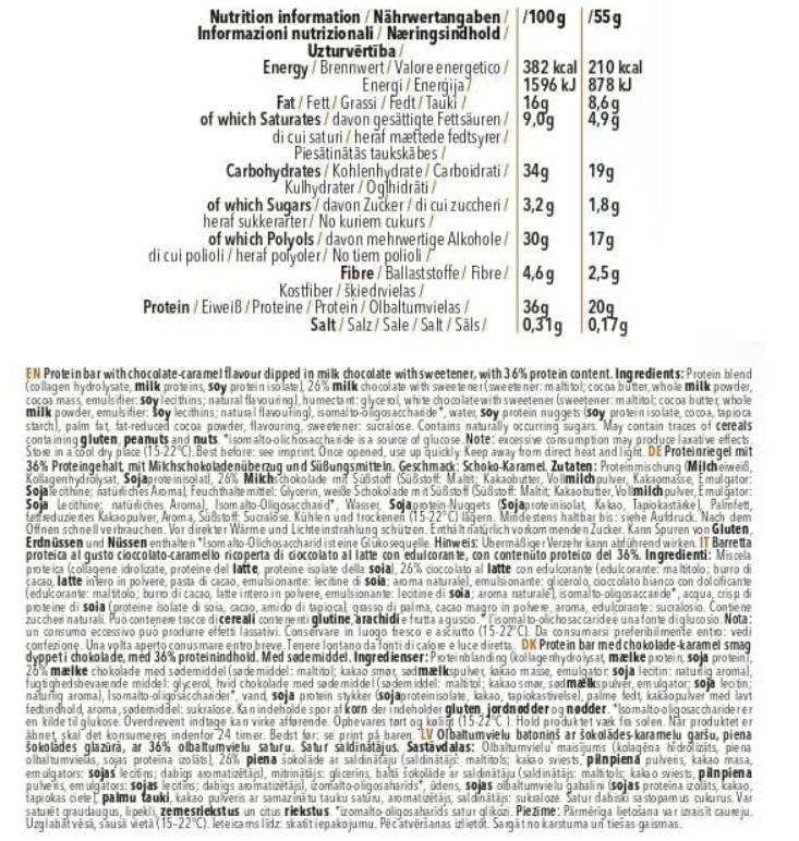 Proteinska pločica | Bez dodanog šećera - 15 x 55 grama