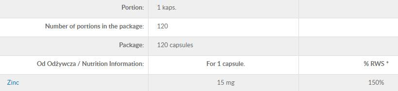 Pure Zinc 120 kapsula