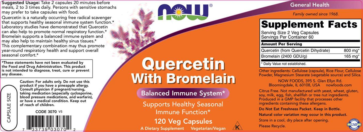Kvercetin s bromelainom - 120 kapsula