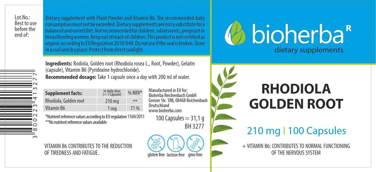 Zlatni korijen Rhodiola 210 mg - 100 kapsula