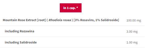 Rhodiola Rosea 500 mg | 100 mg ekstrakta korijena - 90 kapsula