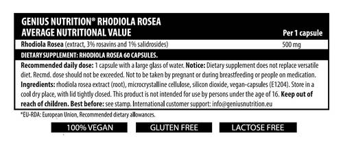 Rhodiola Rosea 500 mg - 60 kapsula