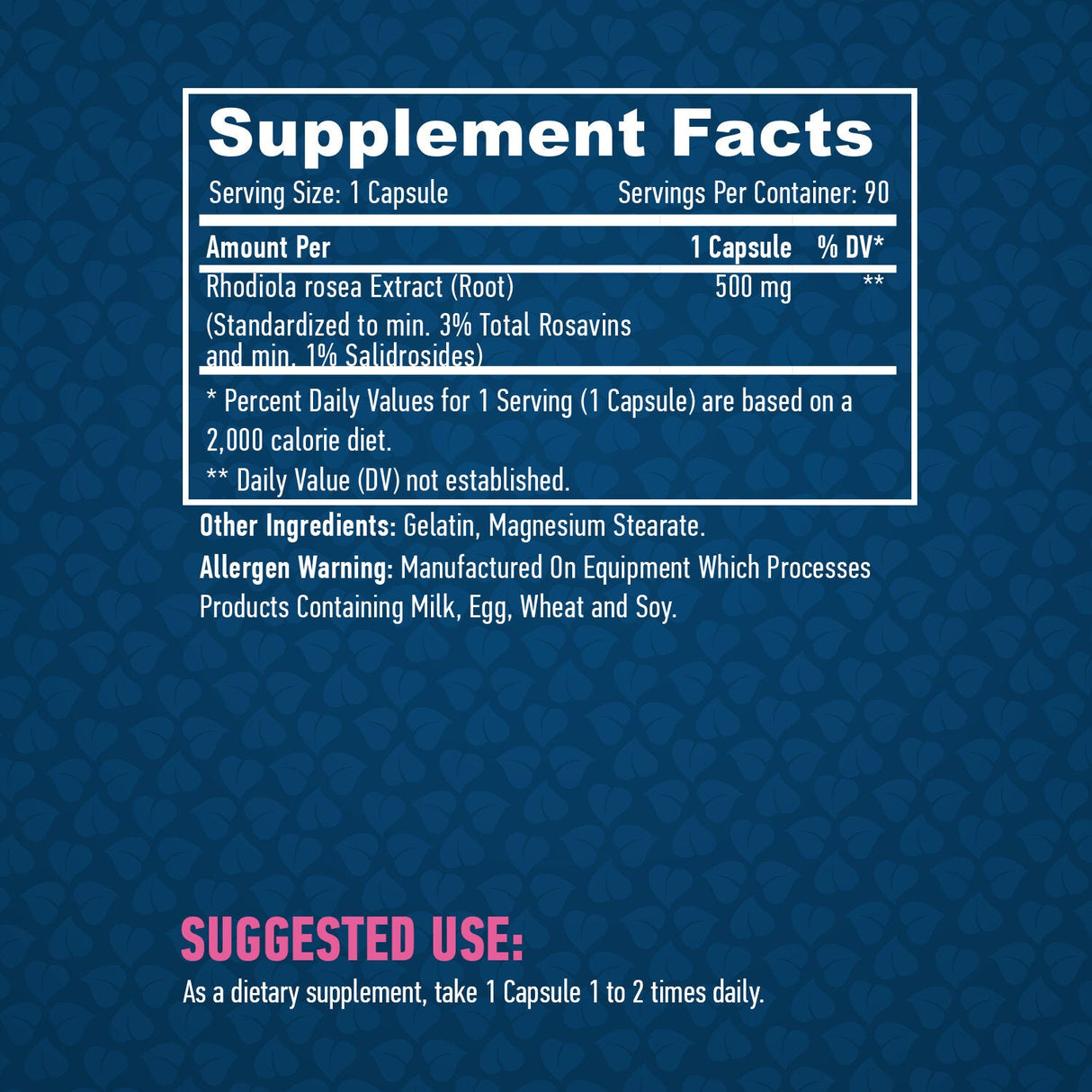 Rhodiola Rosea ekstrakt 500 mg/90 kap.