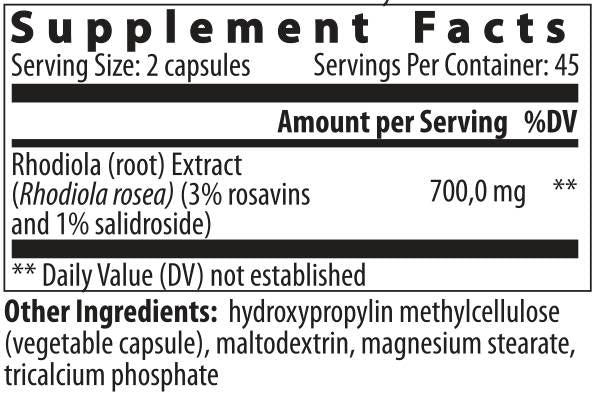 Rhodiola rosea - 90 kapsula