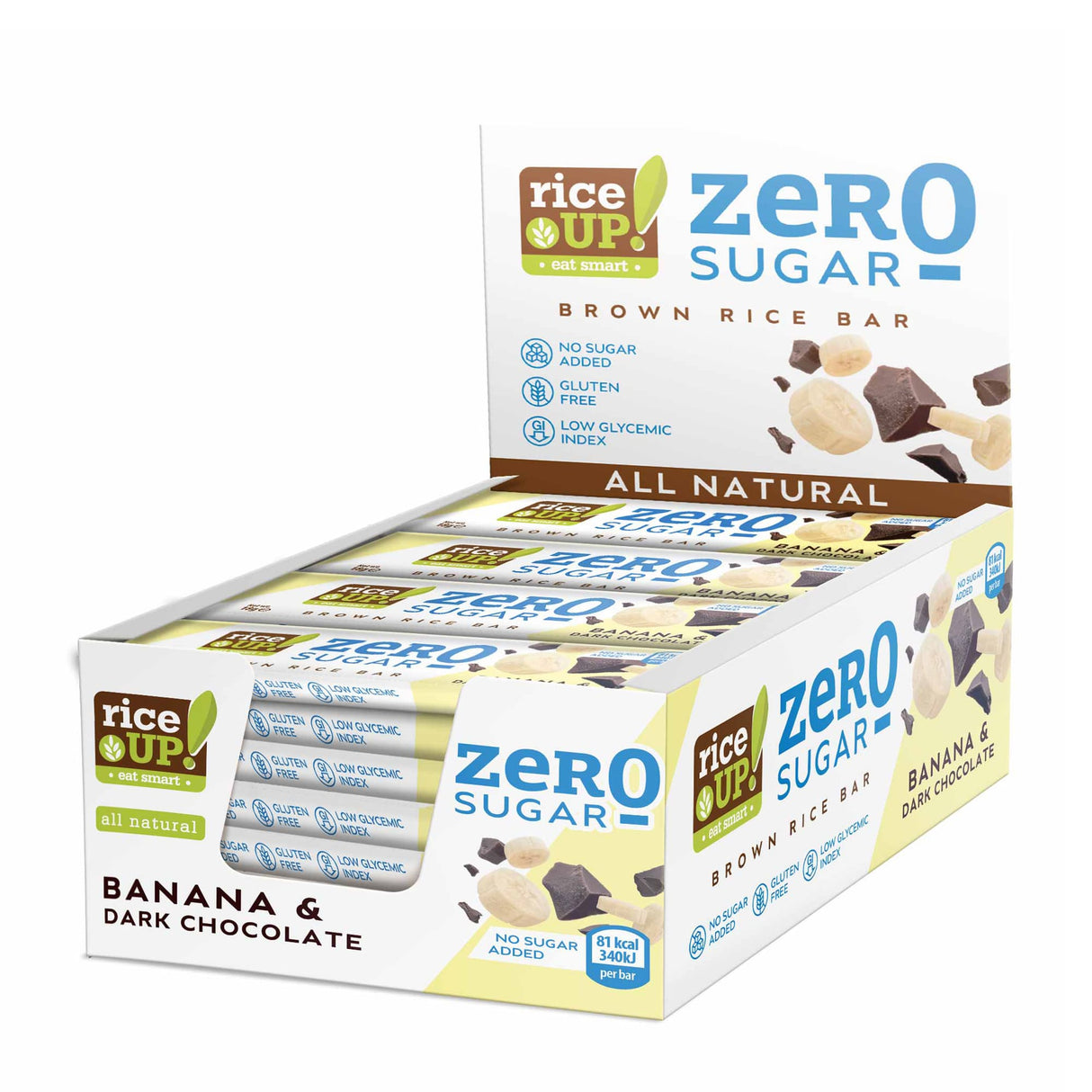 RiceUP! ZERO SUGAR - Rižina pločica - 20 x 18 g
