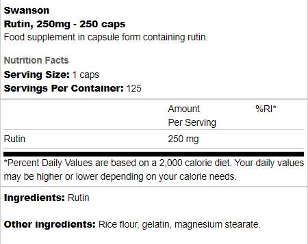 Rutin 250 mg 250 kapsula