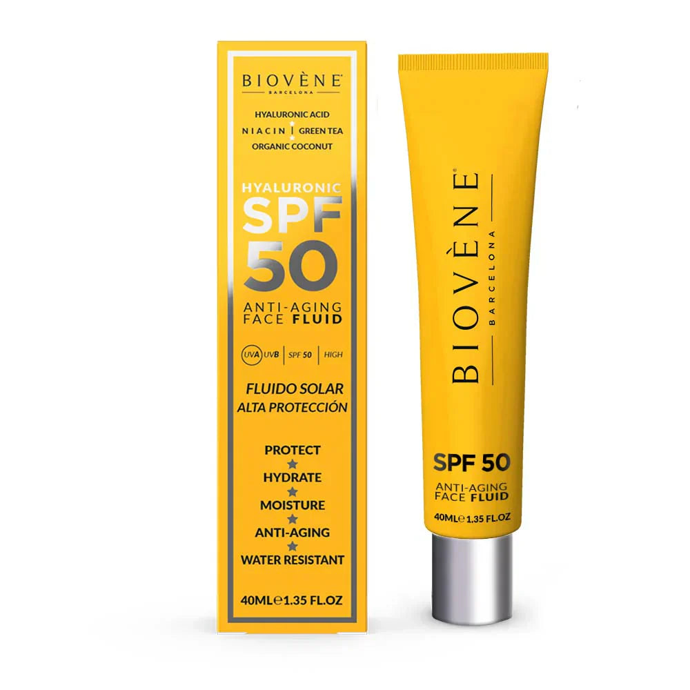 Hidratantna krema za sunčanje lica SPF 50 s hijaluronskom kiselinom protiv starenja - 40 ml
