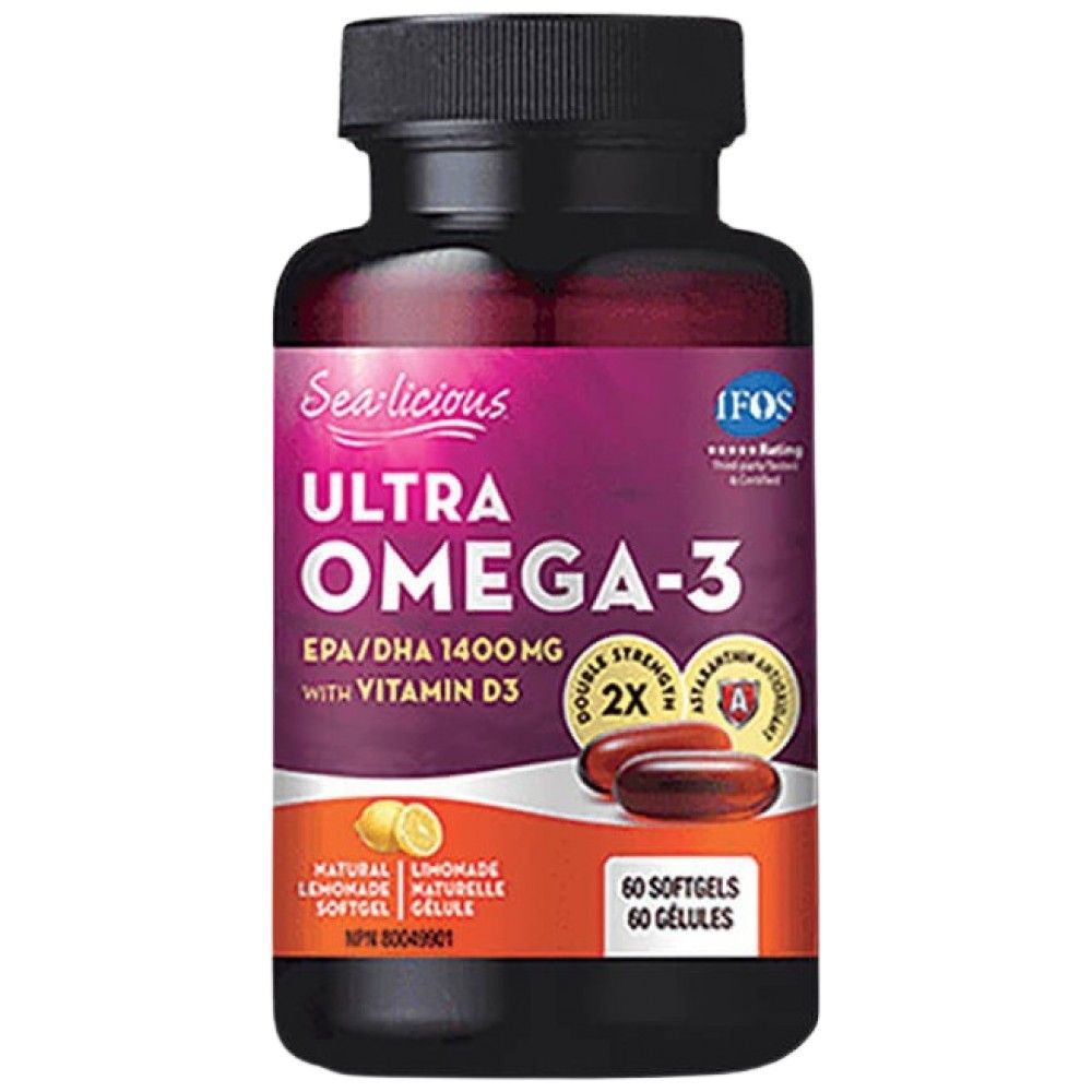 Sea-Licious® Ultra Omega-3 s vitaminom D3 - 60 gel kapsula