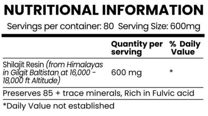 Moćna prirodna mineralna smola Shilajit - 50 grama