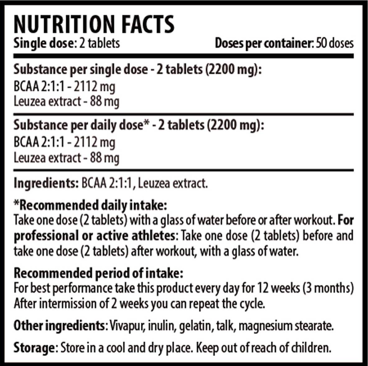 Spartan Force BCAA Leuzea 100 tableta