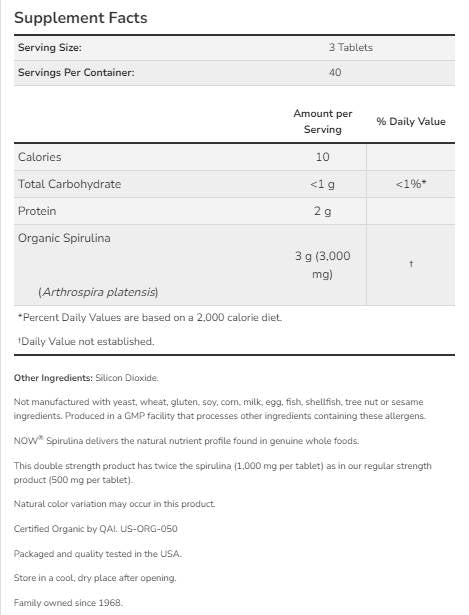 Spirulina 1000 mg - 120 tableta
