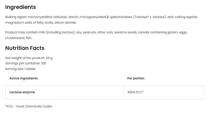 Stabilolactic | Enzim laktaza 4500 FCC 100 tableta