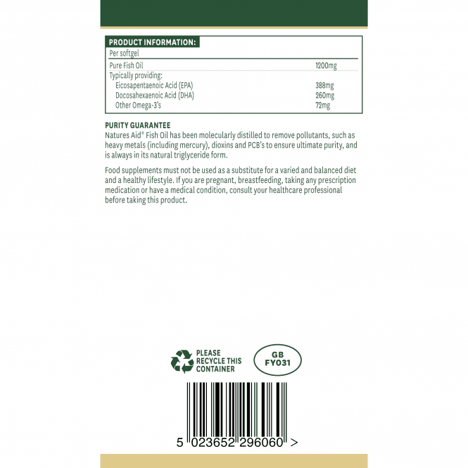 Koncentrirano riblje ulje (Super Strength Fish Oil) 1200 mg 60 mekih kapsula NaturesAid