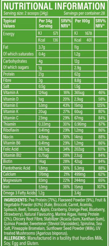 Superfood zelenilo u prahu - 952 grama