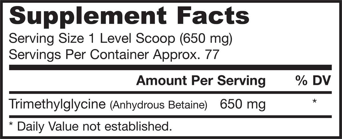 TMG Crystals Powder 650 mg 50 grama