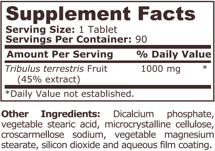 <tc>Pure Nutrition</tc> - TRIBULUS TERRESTRIS 1000 MG - 90 tableta