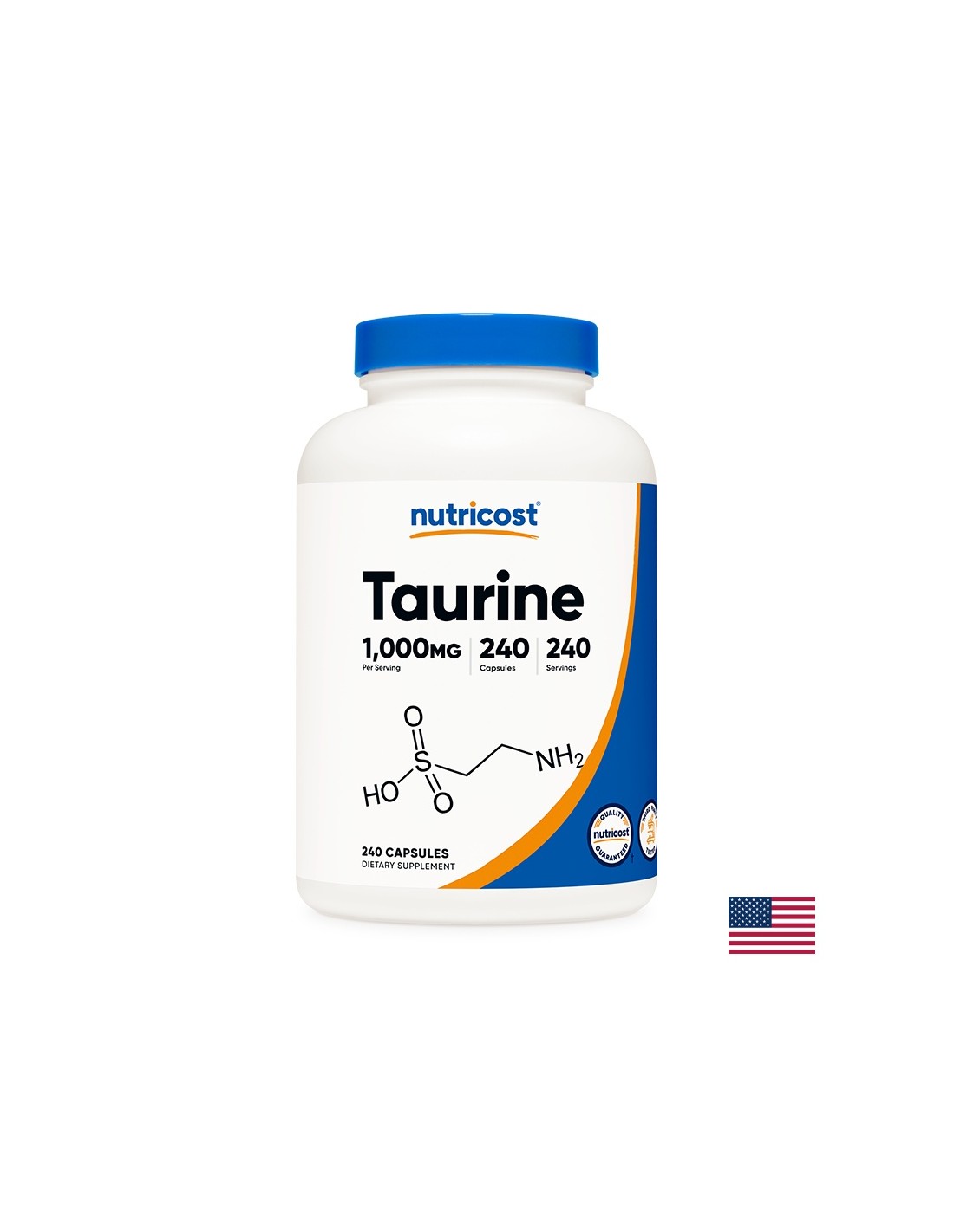 Funkcija mišića i izdržljivost - Taurin, 1000 mg, 240 kapsula <tc>Nutricost</tc>
