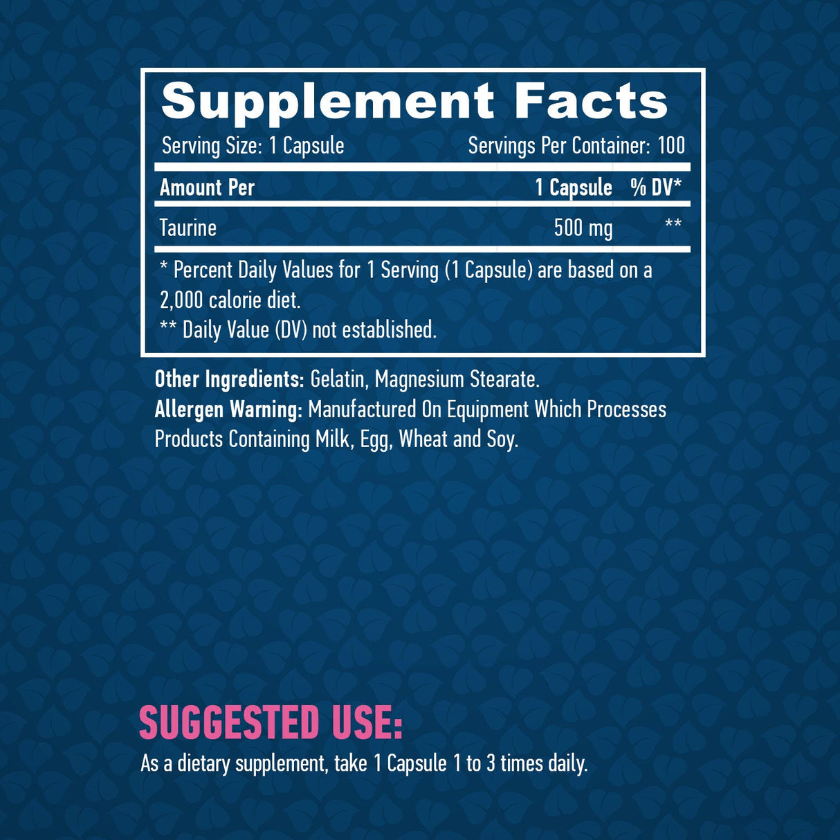 Taurin 500 mg./100 kaps.