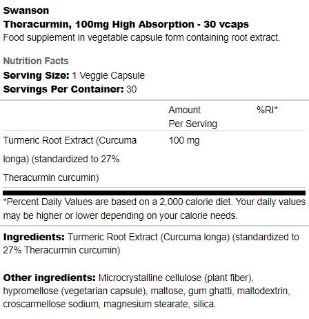 Theracurmin 100 mg | Visoka apsorpcija 30 kapsula