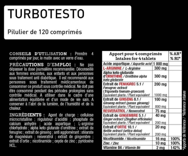 Turbo Testo | Pro Series Performance Booster - 120 tableta