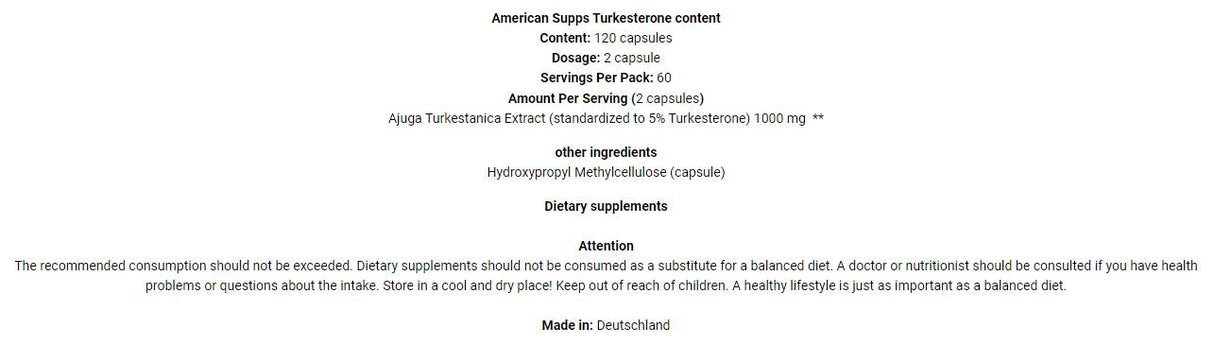 Turkesteron 10% 1000 mg - 120 kapsula