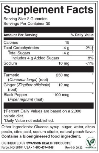 Kurkuma s đumbirom Gummies | Mango - 60 tableta za žvakanje