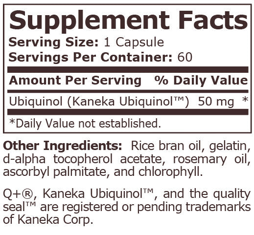 <tc>Pure Nutrition</tc> - UBIQUINOL CoQ10 50 mg - 60 kapsula