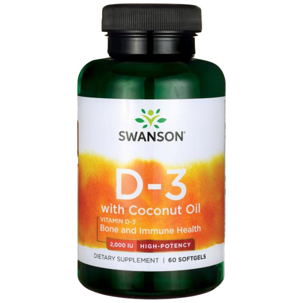 Ultra vitamin D-3 s kokosovim uljem 2000 ui 60 gel kapsule