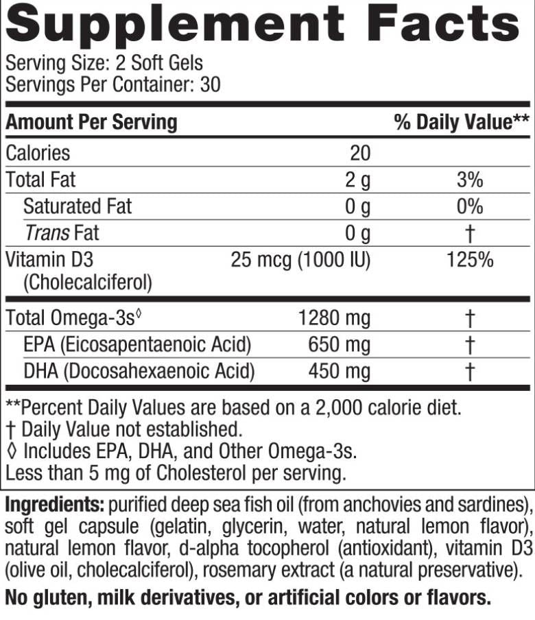 Ultimate Omega-D3 1280 mg - 120 gel kapsula
