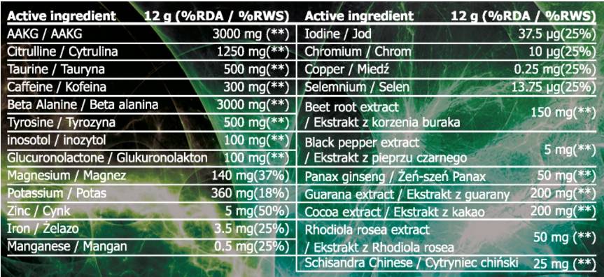 V-Oluja Legenda | Visoki intenzitet prije treninga - 360 grama