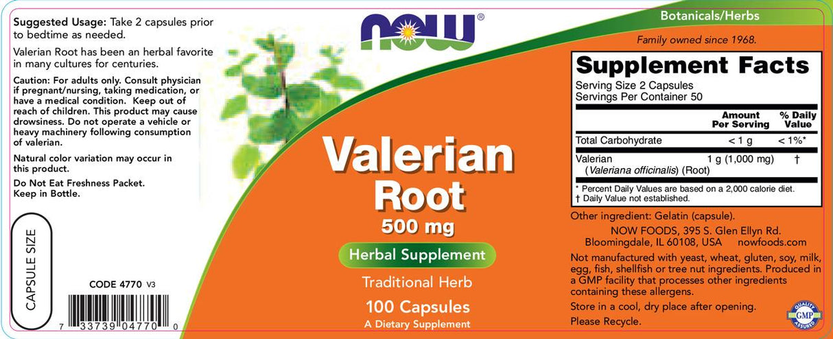 Korijen valerijane 500 mg - 100 kapsula