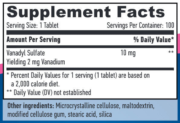 Vanadil sulfat 10 mg/100 tab.