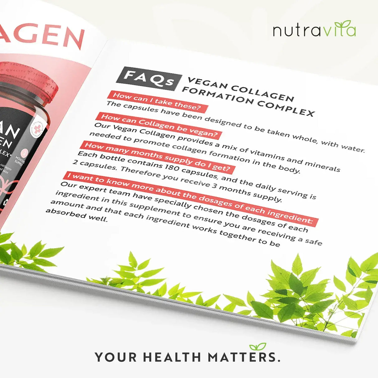 Veganski kompleks za stvaranje kolagena 180 Vcaps. <tc>Nutravita</tc>