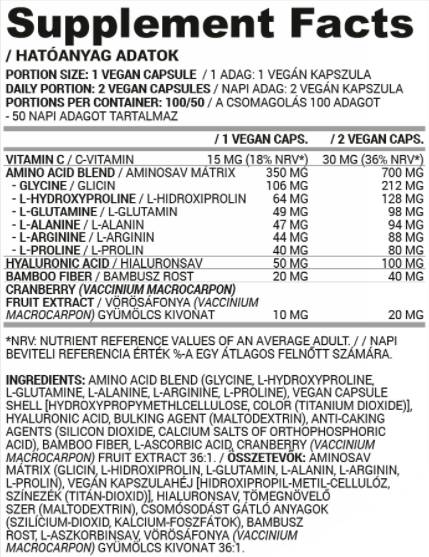 Vegan Collagen Support/s hijaluronskom kiselinom i aminokiselinama - 100 kapsula