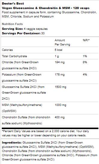 Veganski glukozamin & Hondroitin & MSM - 120 kapsula