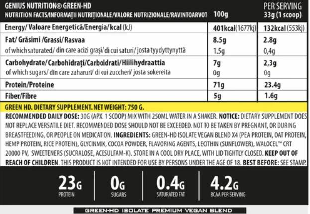 Vegan Green-HD - 750 grama