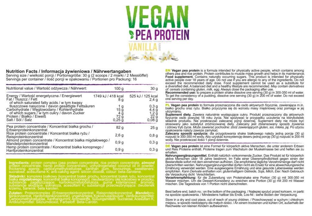 Veganski proteini graška - 500 grama
