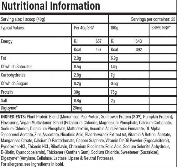 Veganski proteini | Biljna proteinska formula - 2000 grama