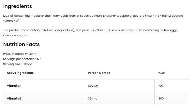 Vitamin A + E kapi 30 ml