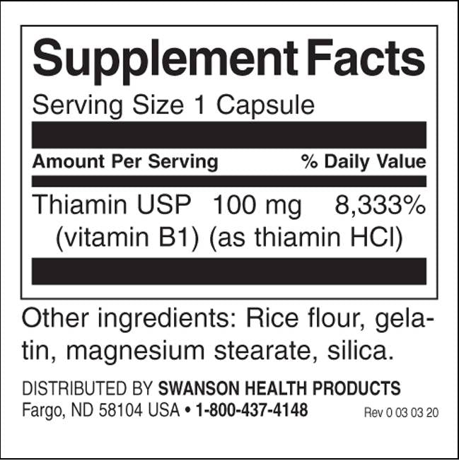 Vitamin B-1 100 mg - 250 kapsula
