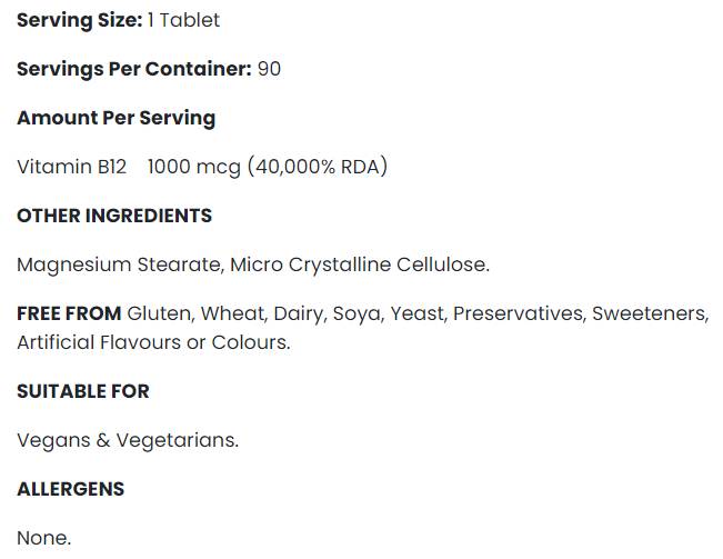 Vitamin B12 1000 mcg - 90 tableta