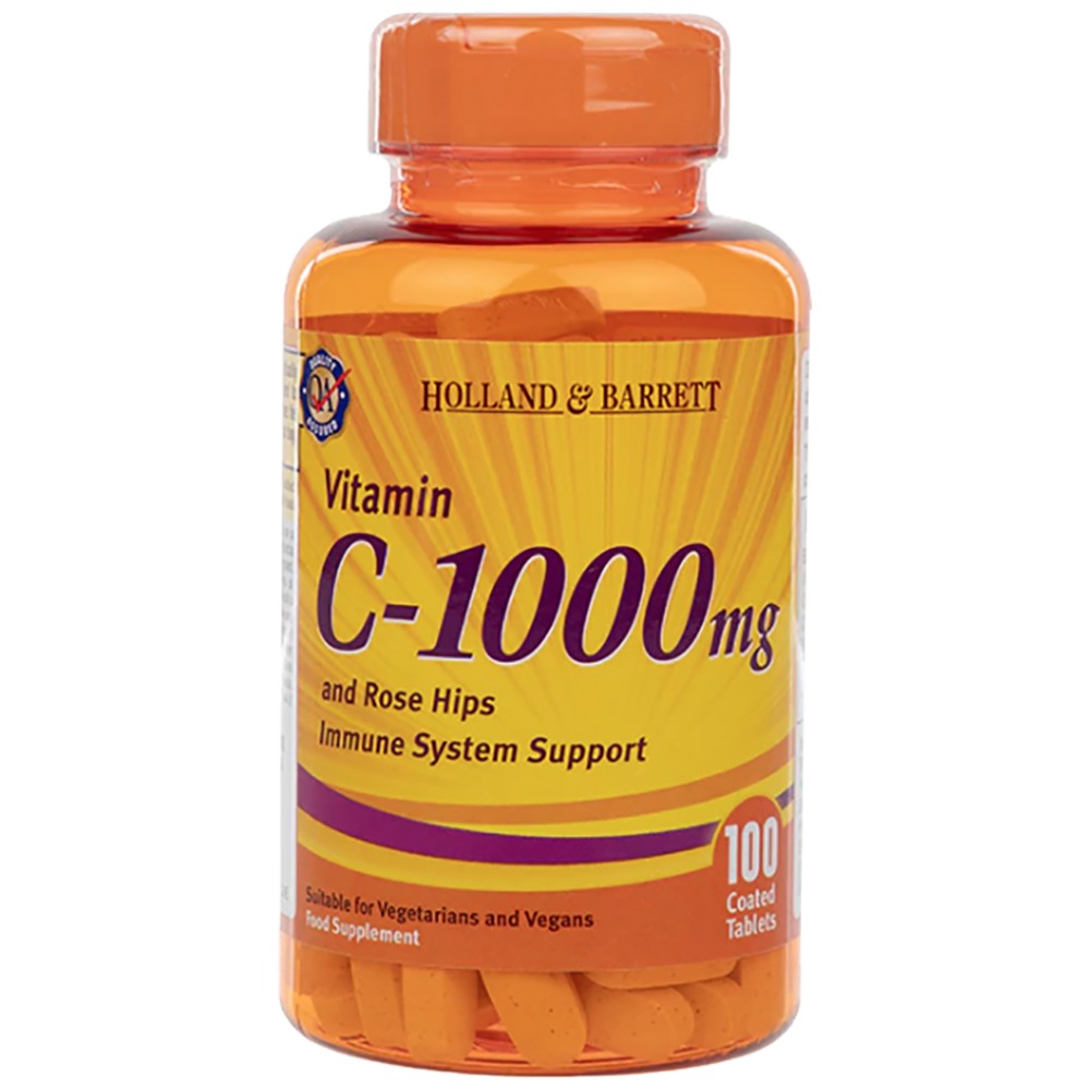 Vitamin C 1000 mg/s plodovima šipka & Bioflavonoidi - 100 kapleta