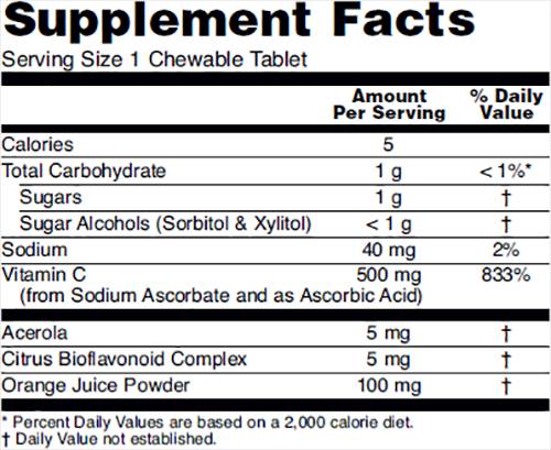 Vitamin C-500 za žvakanje - 100 tableta za žvakanje