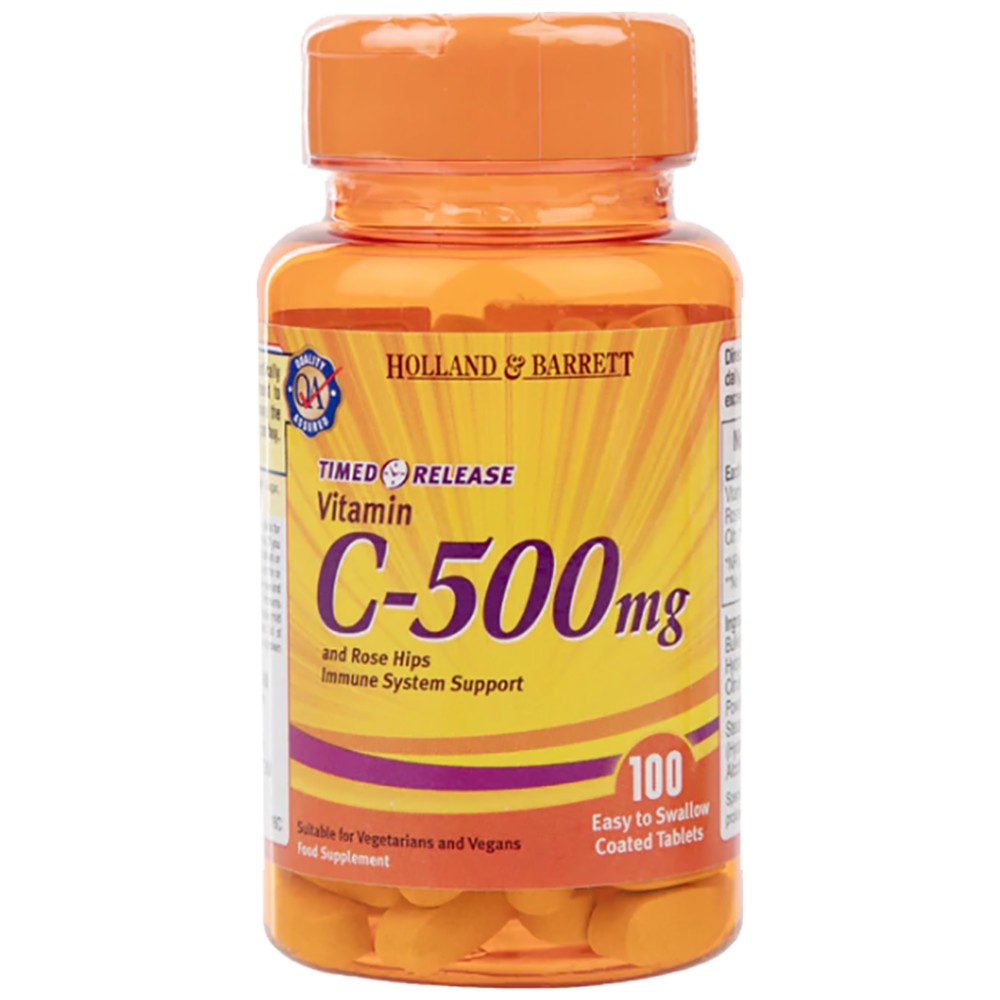 Vitamin C 500 mg/s produljenim oslobađanjem s umakom šipka & Bioflavonoidi - 100 kapleta