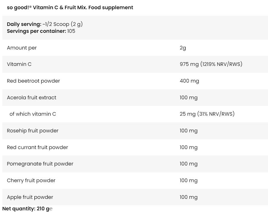 Vitamin C & Mješavina voća | Serija So Good! - 210 grama